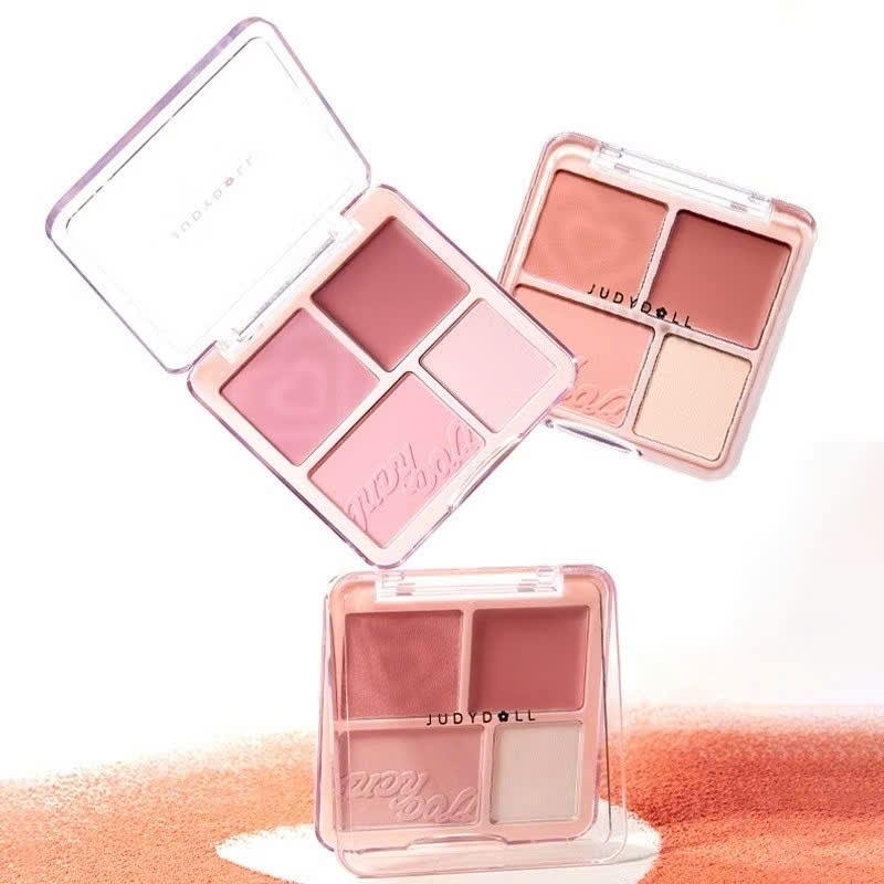 JUDYDOLL Phấn má hồng Judydoll PALETTE 4 ô Màu má hồng và bắt sáng 9g | NHÍM HOUSE