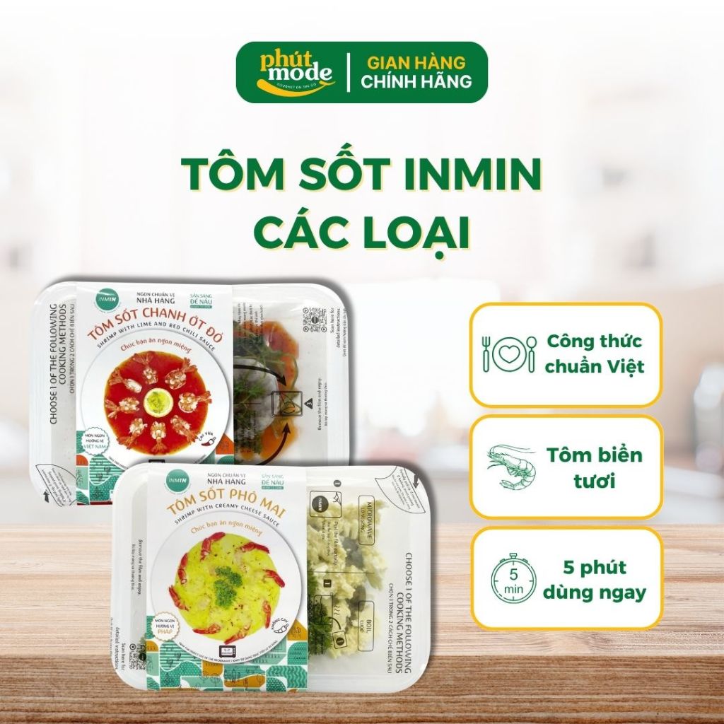Tôm sốt INMIN FOOD các loại - Tôm chế biến sẵn thơm ngon thượng hạng