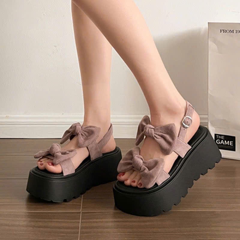 Dép Quai Hậu Sandal Nơ Cute Đế Dày Đi Học Đi Chơi
