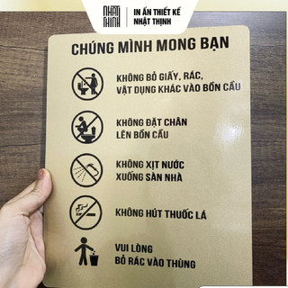 BẢNG NỘI QUY NHÀ VỆ SINH • CHÚNG MÌNH MONG BẠN • CHÚ Ý TOLET SANG TRỌNG • ALU NHŨ VÀNG [V01]
