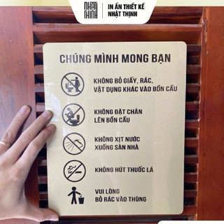 BẢNG NỘI QUY NHÀ VỆ SINH • CHÚNG MÌNH MONG BẠN • CHÚ Ý TOLET SANG TRỌNG • ALU NHŨ VÀNG [V01]