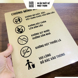 BẢNG NỘI QUY NHÀ VỆ SINH • CHÚNG MÌNH MONG BẠN • CHÚ Ý TOLET SANG TRỌNG • ALU NHŨ VÀNG [V01]
