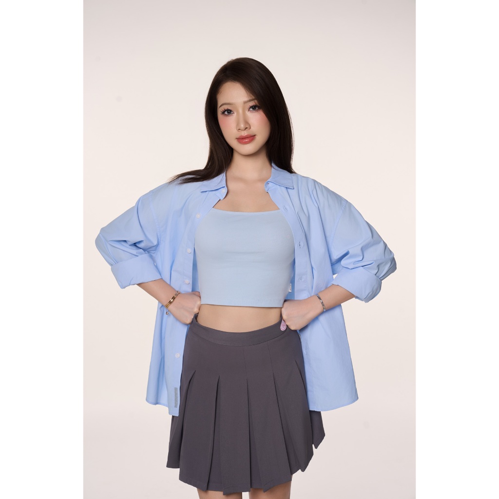 Áo Sơ Mi Dài Tay BOO Overfit Unisex Basic trơn Essential