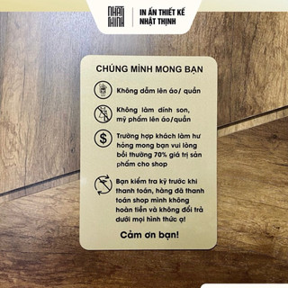 BẢNG NỘI QUY SHOP QUẦN ÁO • ALU NHŨ VÀNG [2]