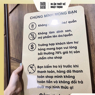 BẢNG NỘI QUY SHOP QUẦN ÁO • ALU NHŨ VÀNG [2]