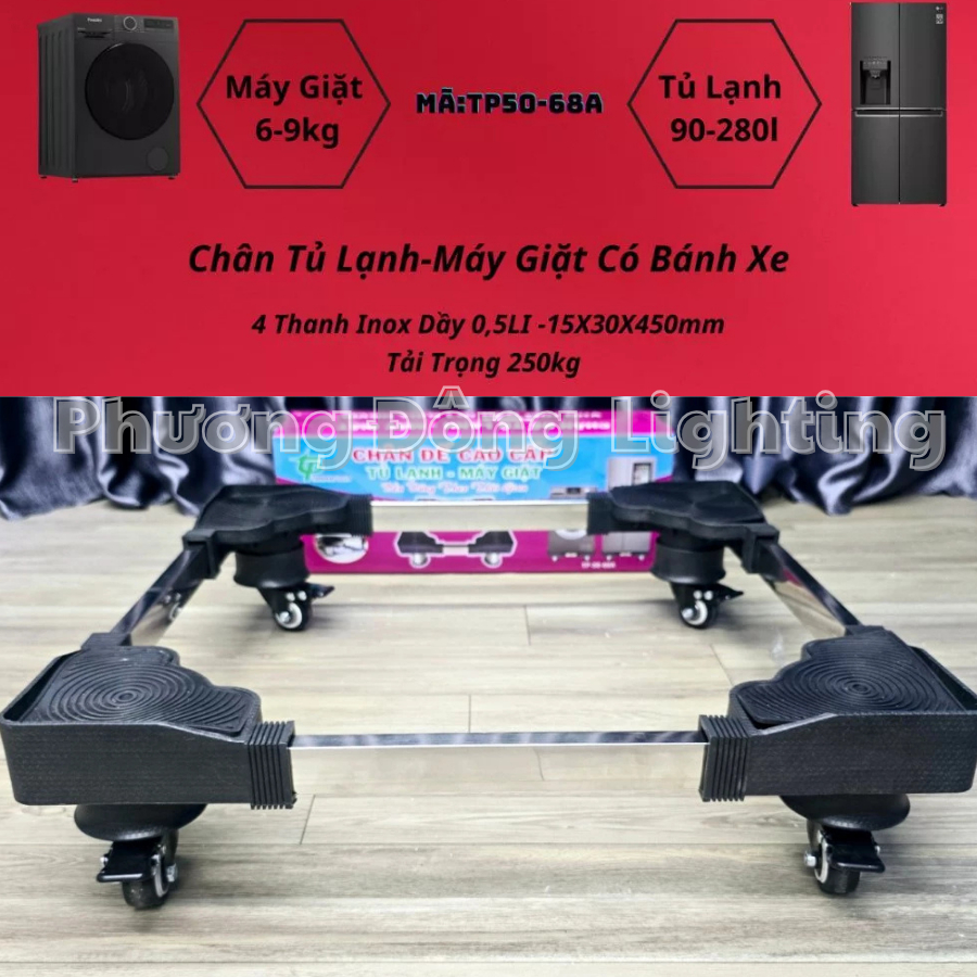 Chân kệ chân đế tủ lạnh máy giặt có bánh xe