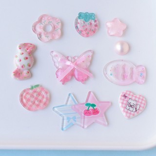 Set 10 Sticker, Charm 3D chủ đề Cá dâu DIY Mita gắn Dép Sục, Cá Sấu MayTo JB-357
