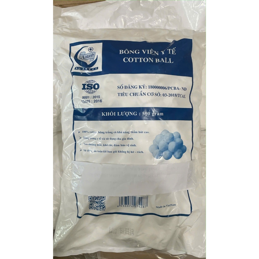 Bông gòn viên An Lành . (Bịch 1/2kg),bông viên 500g