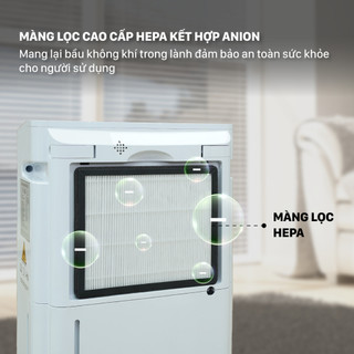 Fujihome DH25W‑HEPA – HEPA + Ionizer, Lọc Sạch PM2.5