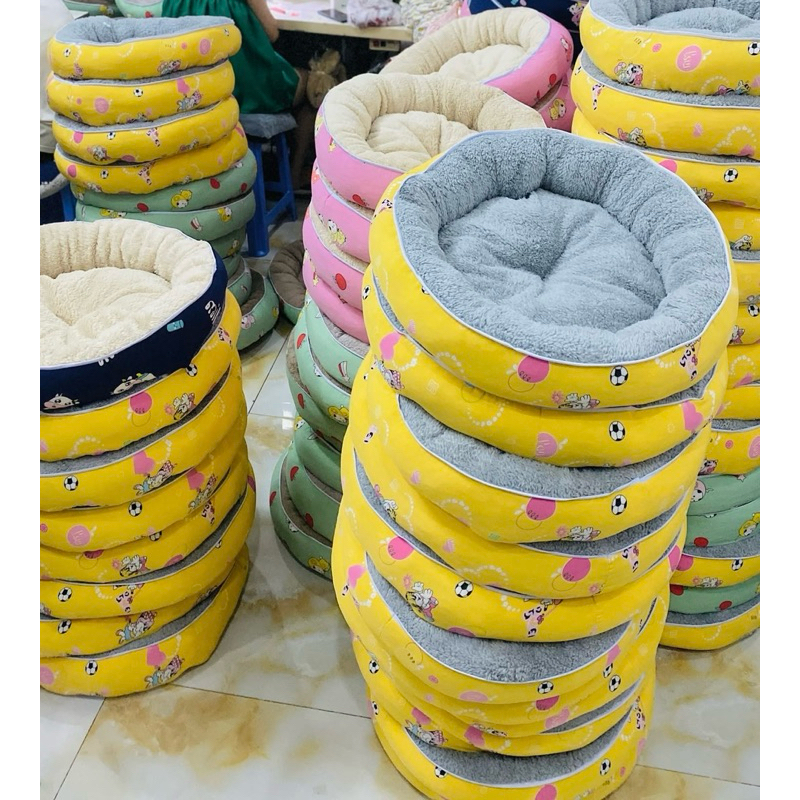 Nệm Ngủ Cho Chó Mèo Chất Liệu Nhung Êm Ái, Họa Tiết Đáng Yêu 50cm