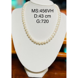 chuỗi vòng cổ ngọc trai nước ngọt thật tự nhiên dài 43cm. MS:456VH