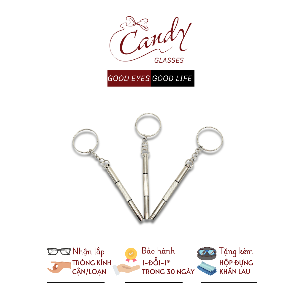 Móc khóa tua vít sửa gọng kính Kính mắt Candy