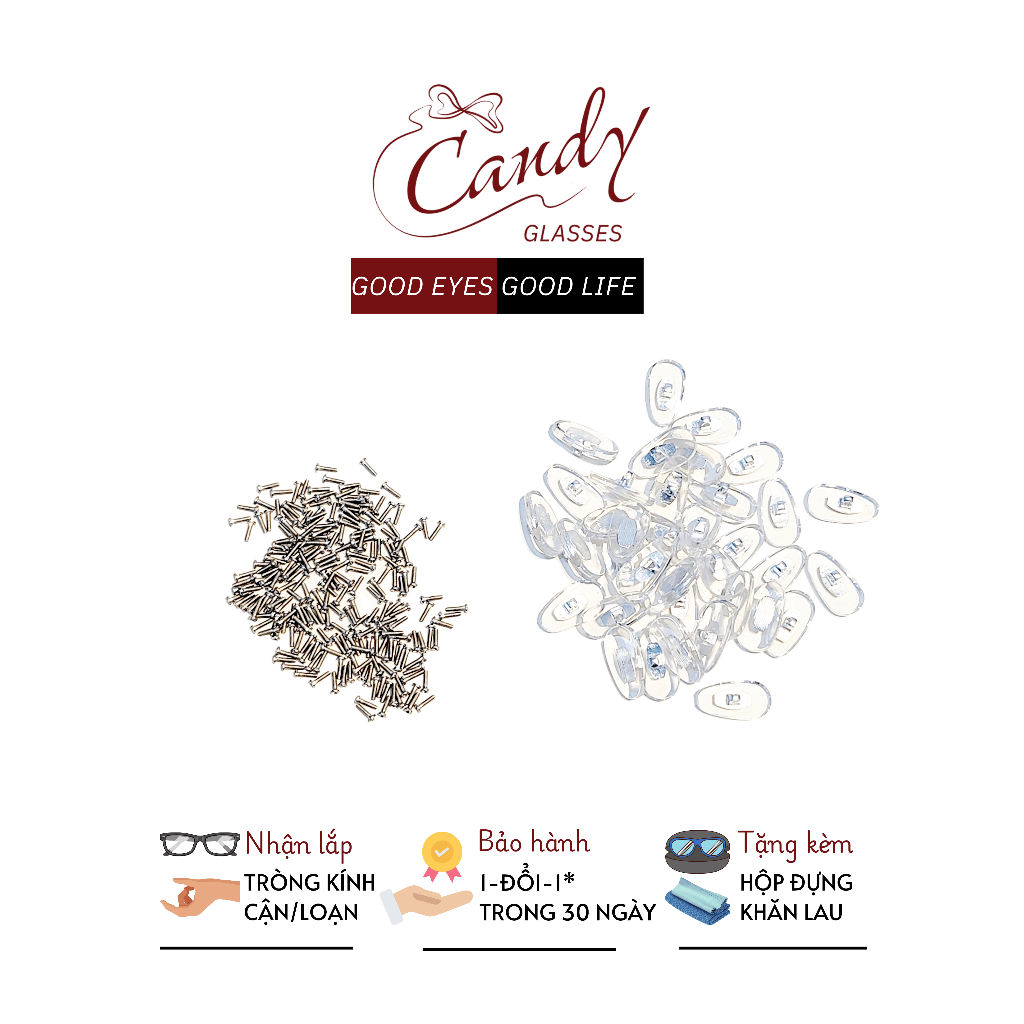 Đệm mũi gắn gọng kính chất liệu silicon – Kính mắt Candy