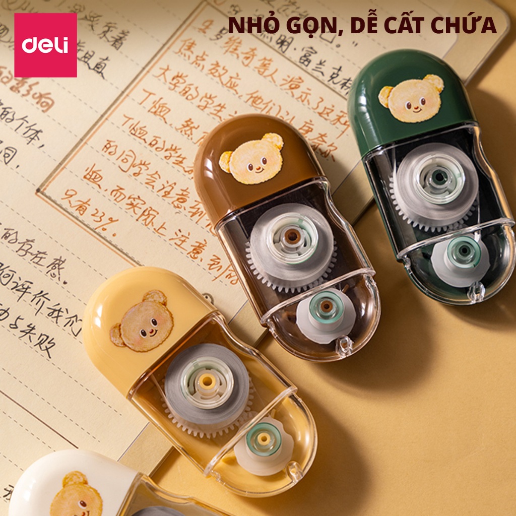 Bút Xóa Băng 6M ButterBear x Deli Xinh Xắn Vỏ Trong Xóa Sạch Phủ Kín Khô Nhanh Viết Đè Lên Ngay Xóa Bút Bi Bút Gel