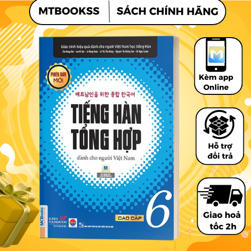 Sách - Tiếng Hàn Tổng Hợp Dành Cho Người Việt Nam - Cao Cấp 6 – đen trắng (phiên bản mới)