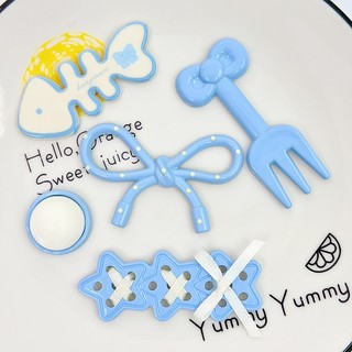Set 10 Sticker, Charm 3D chủ đề Cá xương xanh DIY Mita gắn Dép Sục, Cá Sấu JB-355