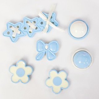 Set 10 Sticker, Charm 3D chủ đề Cá xương xanh DIY Mita gắn Dép Sục, Cá Sấu JB-355
