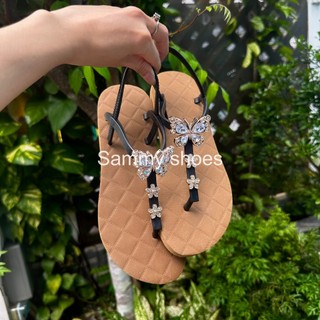 GIÀY SANDAL QUAI HẬU MỎNG CHẤT CAO SU GẮN CHARM BỨM HOA LẤP LÁNH DỄ THƯƠNG 3 MÀU DỄ CHỌN DỄ PHỐI ĐỒ THỜI TRANG