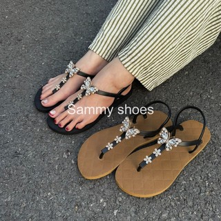 GIÀY SANDAL QUAI HẬU MỎNG CHẤT CAO SU GẮN CHARM BỨM HOA LẤP LÁNH DỄ THƯƠNG 3 MÀU DỄ CHỌN DỄ PHỐI ĐỒ THỜI TRANG