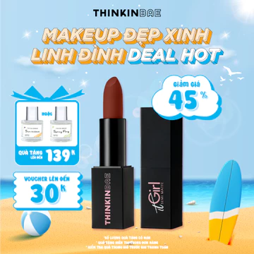Son Thỏi Mịn Lì THINKINBAE It Girl Semi Matte 3.8G Chất Son Mịn Mướt Có Độ Bám Lì Cao