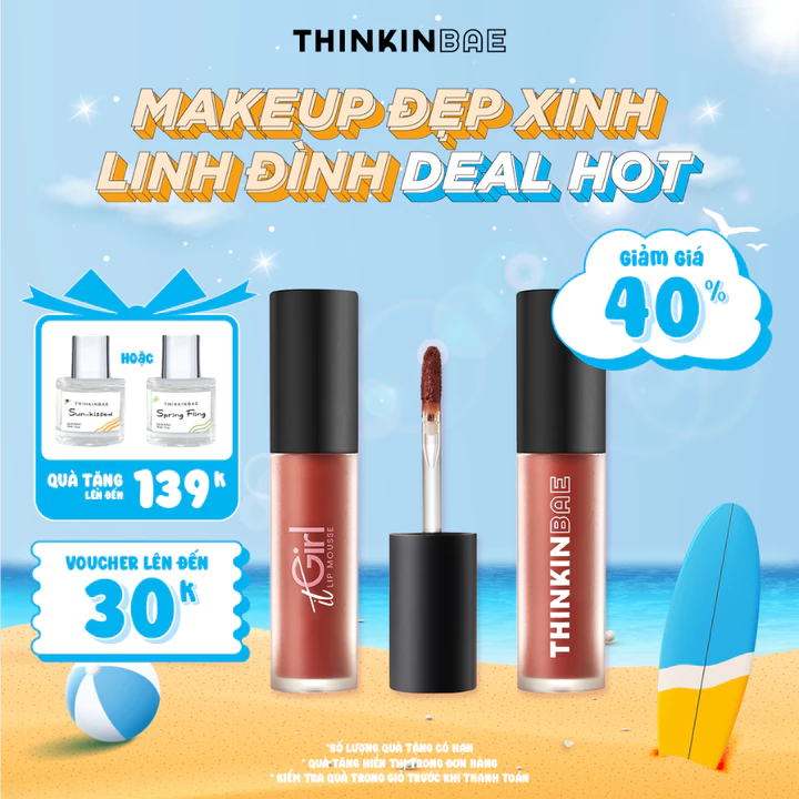 Son Kem Lì THINKINBAE It Girl Lip Mousse 4.5G Chất Son Mỏng Nhẹ Lâu Trôi, Che Khuyết Điểm Môi
