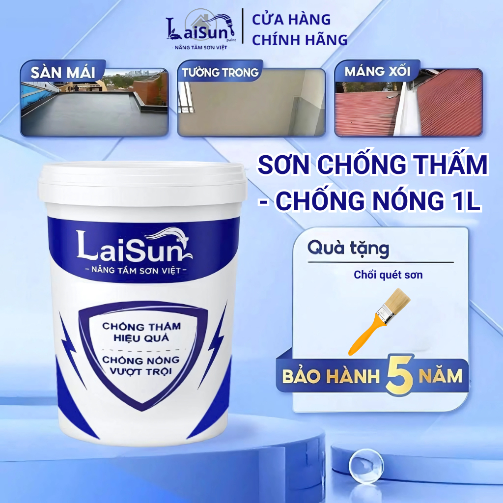 [1L] Sơn Chống thấm Laisun 1L chính hãng - Chống nóng mái tôn, tường ...
