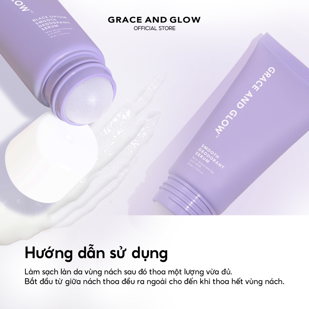 Lăn khử mùi Sáng Da Grace and Glow 50ml Black Opium / English Pear / AHA BHA Serum Lăn Nách Sáng Da Ngăn Mồ Hôi