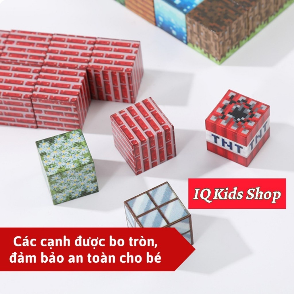 (100 TẶNG 10) Khối Nam Châm Xếp Hình Khối Xây Dựng Mô Hình My World Giáo Dục Cho Trẻ Em