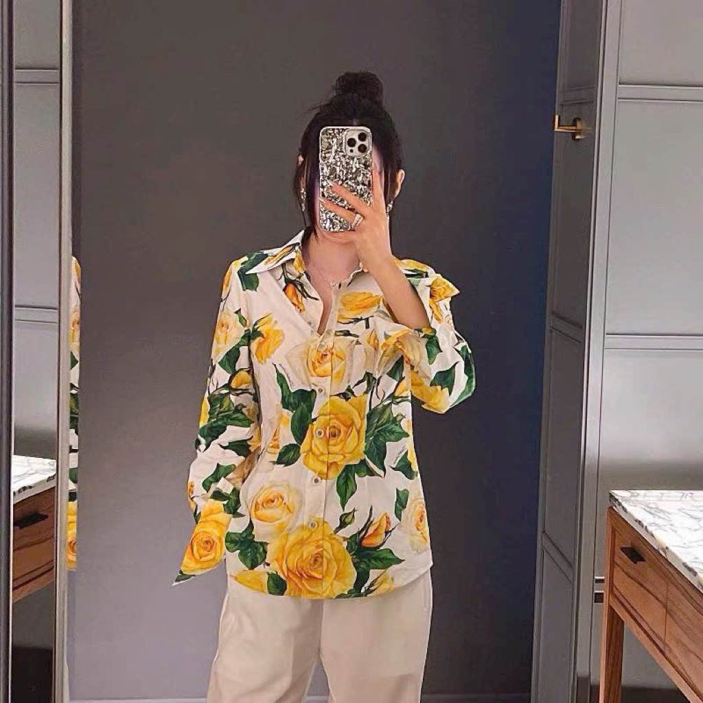 set áo váy hoa vàng 🌼 xinh mùa xuân