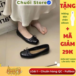 Giày bệt nữ da PU tổng hợp dệt vải đế cao su phong cách nữ tính thanh lịch dịu dàng quý phái