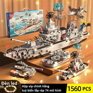 [1560 CHI TIẾT-70CM] Bộ đồ chơi lắp ráp 8 Mô Hình TÀU CHIẾN HẠM, CHIẾN THUYỀN PHÁT TRIỂN CHO BÉ Bobotoys