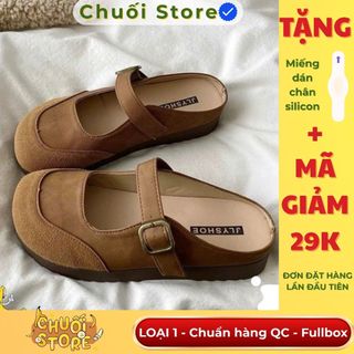 Giày sục nữ da PU tổng hợp dệt vải đế cao su trẻ trung tinh tế nhẹ nhàng