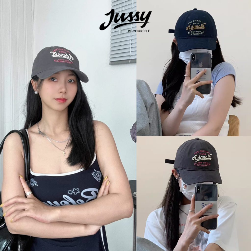 Mũ lưỡi trai nam nữ Jussy Official Thêu chữ Adanola form mềm, nón lưỡi trai vải kaki cotton size to thời trang unisex