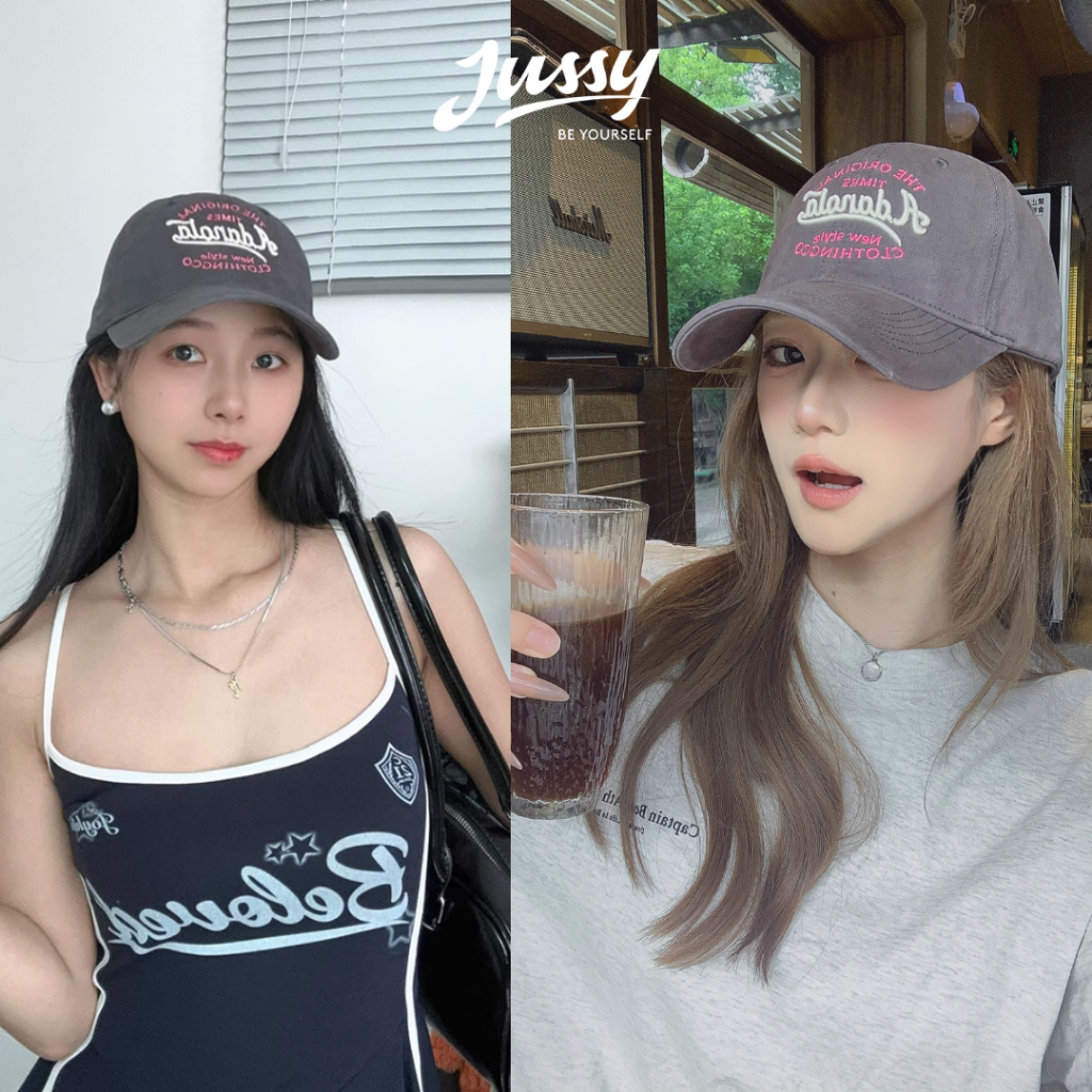 Mũ lưỡi trai nam nữ Jussy Official Thêu chữ Adanola form mềm, nón lưỡi trai vải kaki cotton size to thời trang unisex