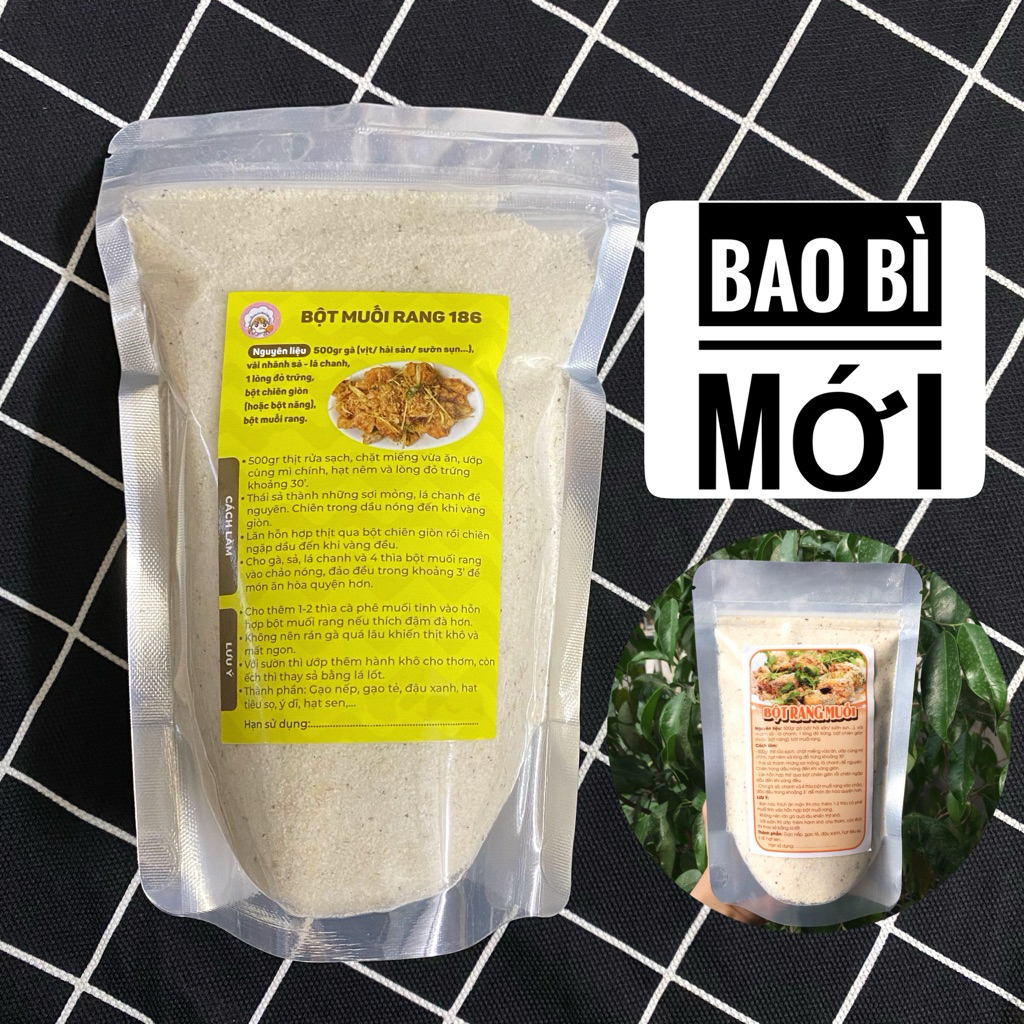 500g Bột Muối Rang 186 (làm gà/ếch/sườn sụn/hải sản rang muối tiện lợi ...