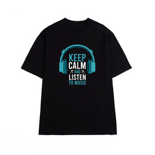 Áo thun oversize nam nữ Arttee mẫu Keep Calm and Listen to Music – Cotton 100% 250gsm, in bền đẹp