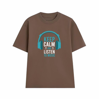 Áo thun oversize nam nữ Arttee mẫu Keep Calm and Listen to Music – Cotton 100% 250gsm, in bền đẹp