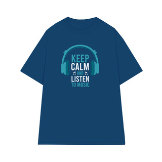 Áo thun oversize nam nữ Arttee mẫu Keep Calm and Listen to Music – Cotton 100% 250gsm, in bền đẹp