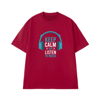 Áo thun oversize nam nữ Arttee mẫu Keep Calm and Listen to Music – Cotton 100% 250gsm, in bền đẹp