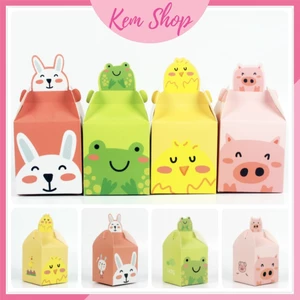 Set 100 hộp quà tặng cho bé, hộp giấy đựng bánh kẹo, hộp quà sinh nhật siêu đẹp siêu dễ thương - K270