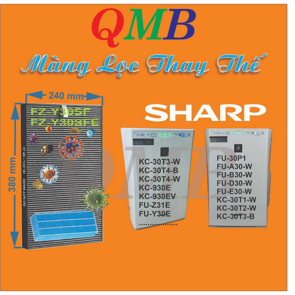 Màng lọc HEPA Sharp KC-Y30 KC-30T1 KC-30T2 KC-30T3 KC-30T4 KC-30K1 KC ...