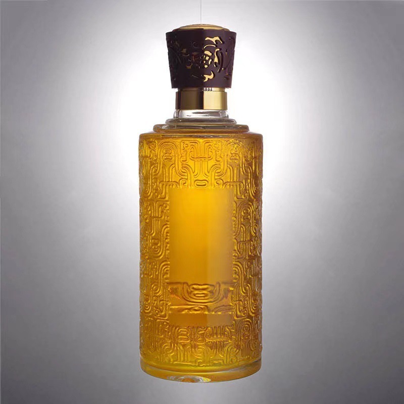 Chai Thủy Tinh Ngâm Rượu 650ml Nắp Hoa Văn – Vỏ Chai Rượu Đông Trùng Hạ Thảo Sang Trọng, Bình Dày Cao Cấp