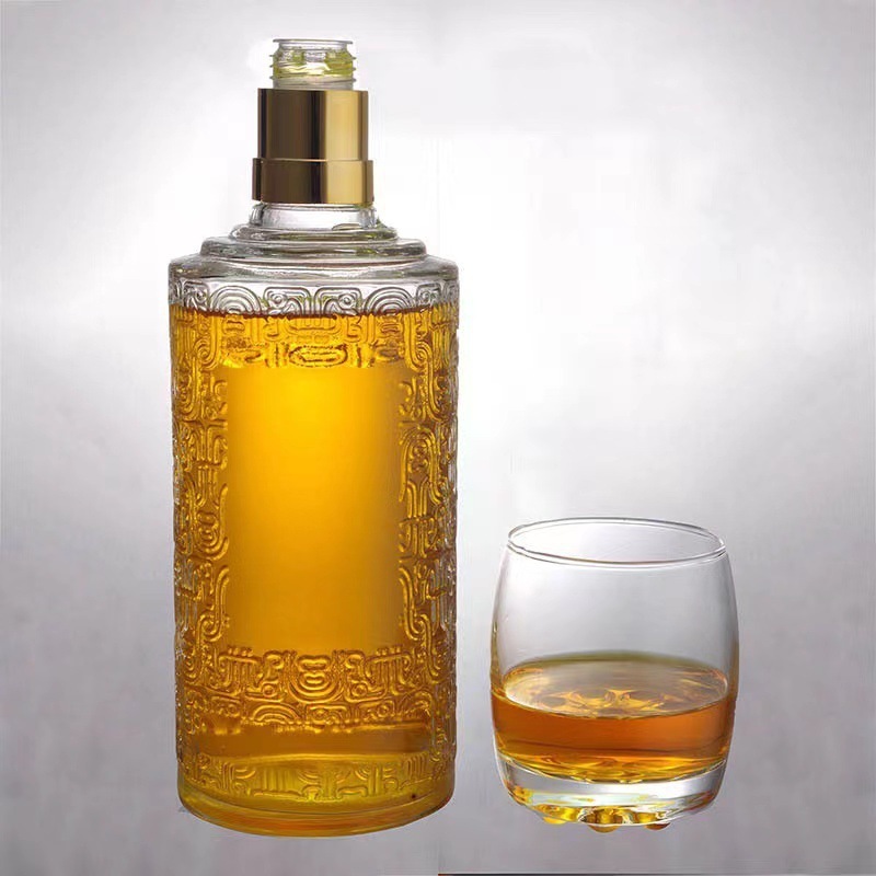 Chai Thủy Tinh Ngâm Rượu 650ml Nắp Hoa Văn – Vỏ Chai Rượu Đông Trùng Hạ Thảo Sang Trọng, Bình Dày Cao Cấp