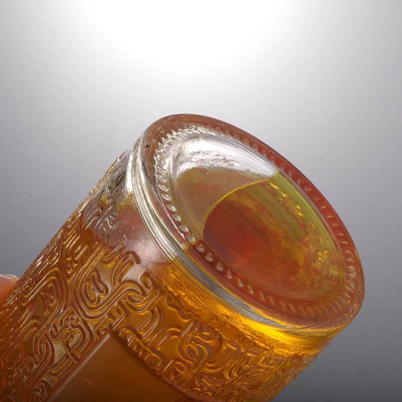 Chai Thủy Tinh Ngâm Rượu 650ml Nắp Hoa Văn – Vỏ Chai Rượu Đông Trùng Hạ Thảo Sang Trọng, Bình Dày Cao Cấp