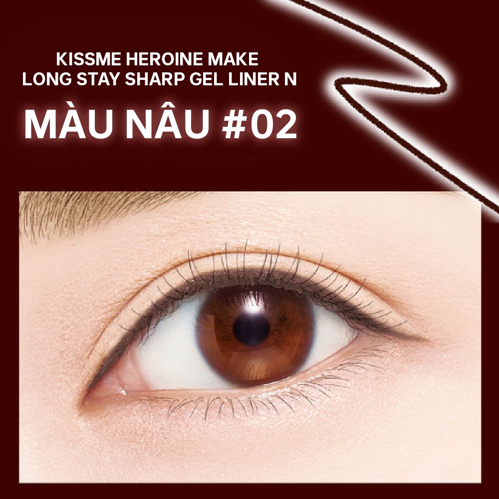 Bút Chì Gel Kẻ Mí Mắt Siêu Chống Trôi Dạng Xoay Kissme Heroine Make Long Stay Sharp (2 Màu)