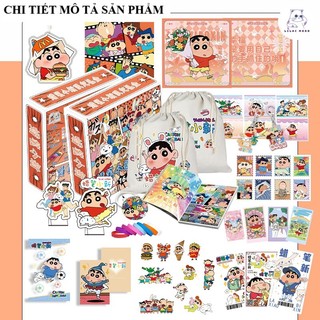 [hàng sẵn-VÀNG] NEW Hộp quà Shin Cậu bé bút chì / Hộp quà tặng vuông đặc biệt 16 món anime