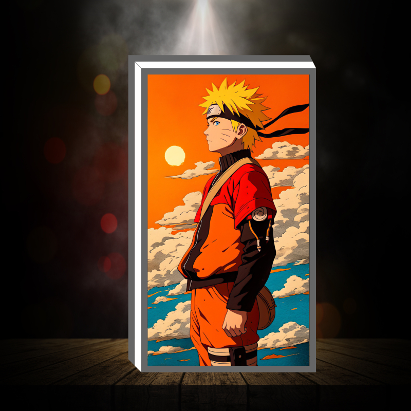 Hộp Đèn Led Anime - Naruto để bàn phòng khách, phòng ngủ, làm quà tặng, kỉ niệm ,in theo yêu cầu