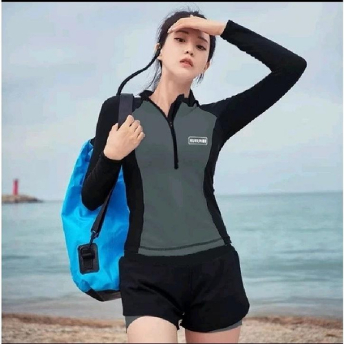 [ BKN 994 ] Sẵn (Size M, L,XL ) Đồ Bơi Đi Biển Áo Dài Tay Quần 2 Lớp dáng thể thao,trẻ trung,năng động, kín đáo HAN.T
