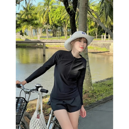 [ BKN 994 ] Sẵn (Size M, L,XL ) Đồ Bơi Đi Biển Áo Dài Tay Quần 2 Lớp dáng thể thao,trẻ trung,năng động, kín đáo HAN.T