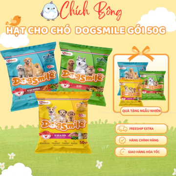 Gói thức ăn cho chó Dogsmile, thức ăn cho chó trưởng thành vị gà nướng, bò... ngẫu nhiên 50gr